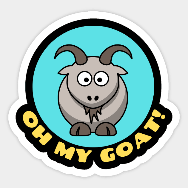 Oh My Goat | Goat Pun Sticker by Allthingspunny